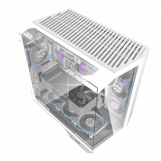 DarkFlash DY470 White – Panoramic Case with 4 ARGB Fans