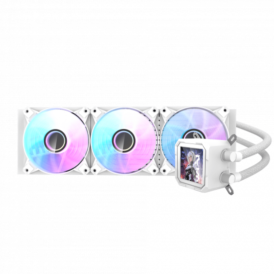 DarkFlash DV360S 360mm ARGB Liquid Cooler with IPS Display – White
