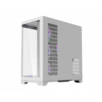 Aigo FT418 PRO ATX Mid-Tower Gaming Case with 7 ARGB Fans and Tempered Glass – White