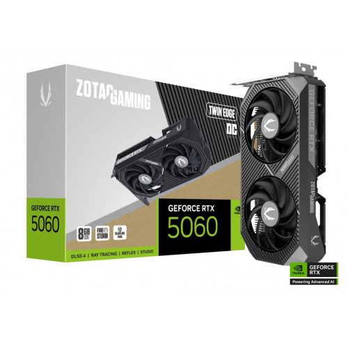 ZOTAC RTX 5060 Twin Edge OC 8GB GDDR7 Graphics Card – Compact Dual-Fan Cooling, DLSS 3, Ray Tracing ZOTAC RTX 5060 Twin Edge OC 8GB GDDR7 Graphics Card – Compact Dual-Fan Cooling, DLSS 3, Ray Tracing