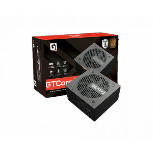 GAMEONE GTCore 650W PSU – 80+ Bronze, Flat Cables, Silent Fan