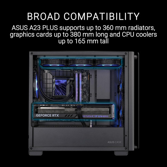 ASUS A23 PLUS TG ARGB BLACK PC Case ASUS A23 PLUS TG ARGB BLACK PC Case