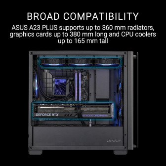 ASUS A23 PLUS TG ARGB BLACK PC Case ASUS A23 PLUS TG ARGB BLACK PC Case