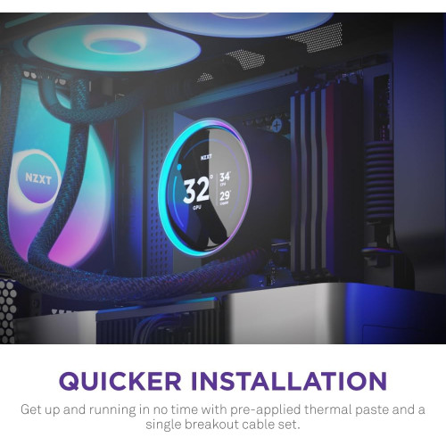 NZXT Kraken Elite 360 RGB 360mm Liquid CPU Cooler with LCD Display Black NZXT Kraken Elite 360 RGB 360mm Liquid CPU Cooler with LCD Display Black