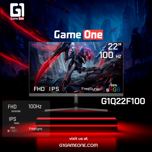 GameOne G1Q22F100 – 21.5" FHD IPS, 100Hz,Gaming Monitor GameOne G1Q22F100 – 21.5" FHD IPS, 100Hz,Gaming Monitor
