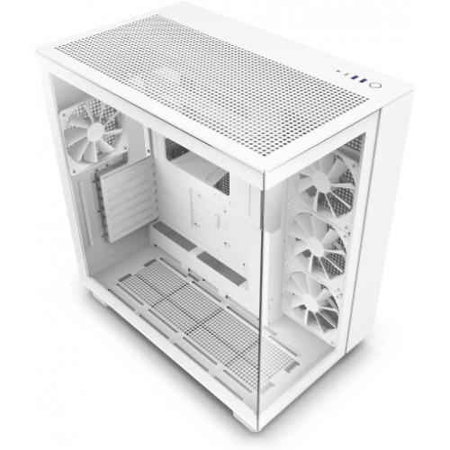صندوق كمبيوتر العاب Nzxt | حجم متوسط | يدعم ATX | ابيض | طراز Nzxt H9 Flow