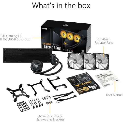 Asus TUF Gaming LC II 360 ARGB all-in-one CPU liquid coolers with Aura Sync Asus TUF Gaming LC II 360 ARGB all-in-one CPU liquid coolers with Aura Sync