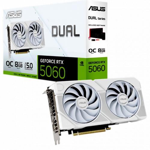  ASUS Dual GeForce RTX™ 5060 White OC Edition 8GB GDDR7