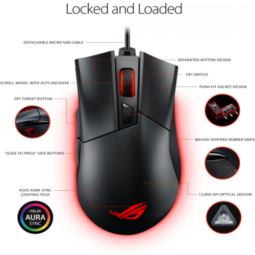 Asus Gaming Mouse ROG GLADIUS II RGB Asus Gaming Mouse ROG GLADIUS II RGB