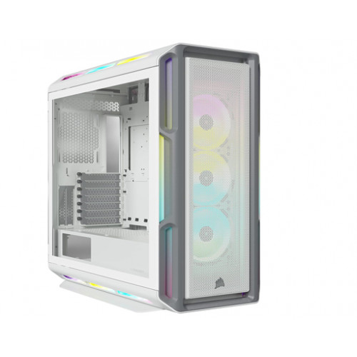 صندوق كمبيوتر العاب CORSAIR | حجم متوسط | يدعم ATX | ابيض | اضاءة RGB |  طراز CORSAIR iCUE 5000T