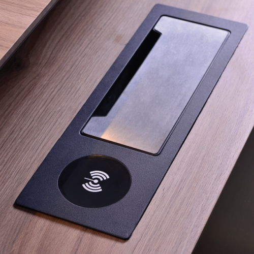 طقم أثاث مكتبي سمارت 3 قطع - رمادي وبني فاتح