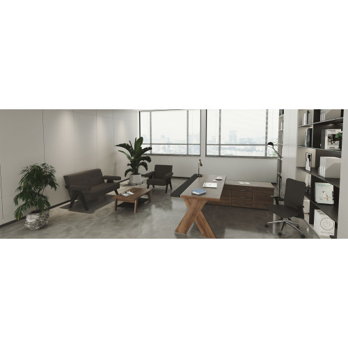 طقم أثاث مكتبي هورسي 3 قطع - رمادي وبني فاتح طقم أثاث مكتبي هورسي 3 قطع - رمادي وبني فاتح