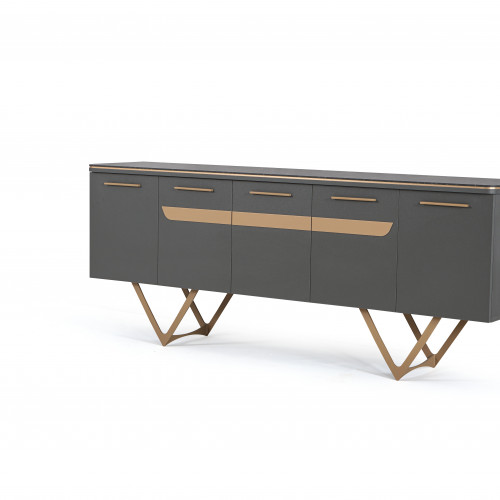 طقم أثاث مكتبي آيكون 3 قطع - أسود وذهبي