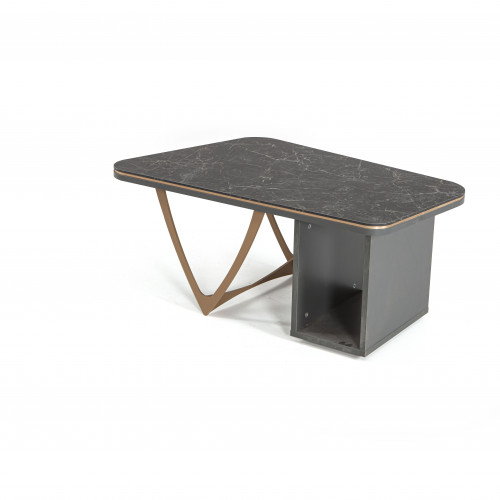 طقم أثاث مكتبي آيكون 3 قطع - أسود وذهبي