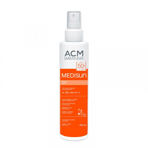 اي سي ام، ميدي صن، بخاخ واقي من الشمس، بحماية 50+، لجميع أنواع البشرة - 200 مل