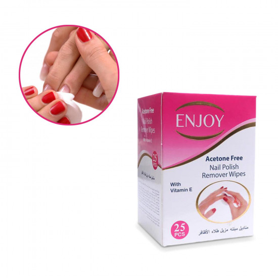 انجوي استون مناديل لازالة طلاء الاظافر 25