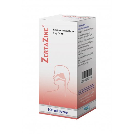 زيرتازين 5 مجم / 5 مل شراب 100 مل زيرتازين 5 مجم / 5 مل شراب 100 مل
