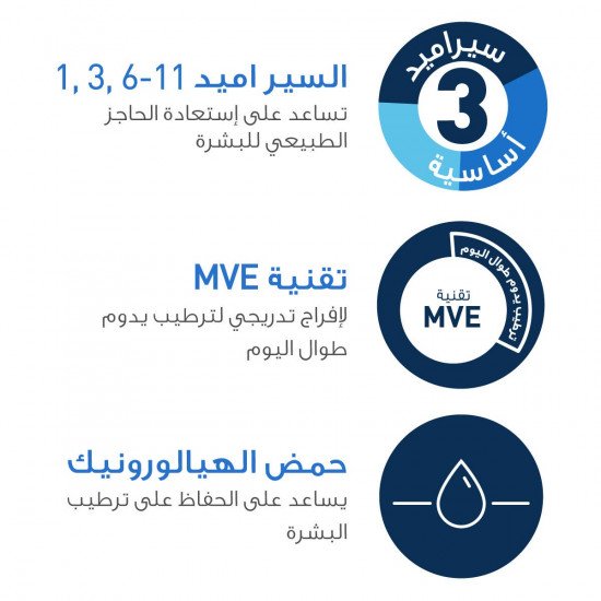 سيرافي كريم مرطب للبشرة الجافة مع حمض الهيالورونيك 50 مل