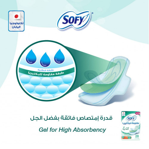 سوفي مقاومة للبكتيريا رقيقة كبيربالاجنحة 28 ق