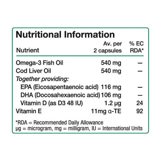 فيتابيوتكس اكوا مارين 2 في 1 اوميجا 3 & زيت كبد الحوت 60 كبسولة
