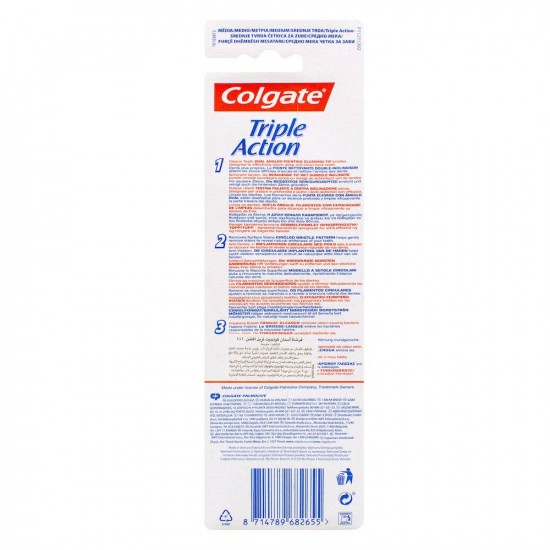 كولجيت فرشاة اسنان تربل اكشن متوسطة النعومة قطعتان