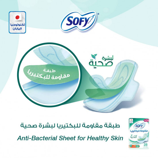 سوفي مقاومة للبكتيريا رقيقة كبيربالاجنحة 28 ق