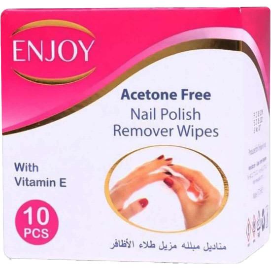 انجوي استون مناديل لازالة طلاء الاظافر 10 قطع