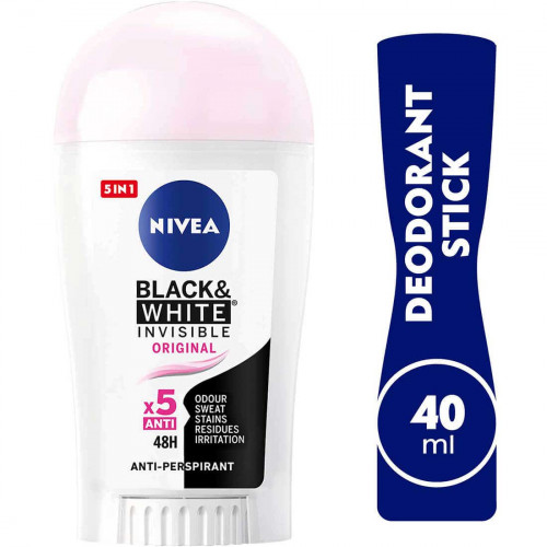 نيفيا ستيك للعرق انفيسيبل بلاك & وايت 40 مل