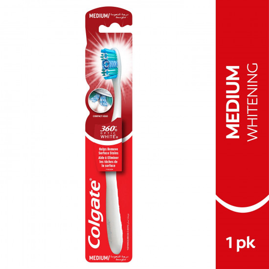 كولجيت فرشاة اسنان 360 تبييض متوسطة النعومة