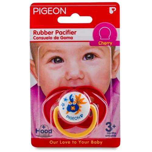 بيجون لهاية مطاطية بشكل الكرز - حمراء