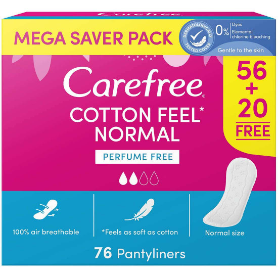 كير فري فوط يومية غير معطرة ملمس القطن 76 فوطة كير فري فوط يومية غير معطرة ملمس القطن 76 فوطة