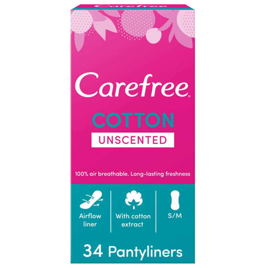 كير فري فوط يومية غير معطرة ملمس القطن 34 فوطة