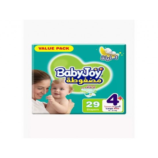 بيبي جوي مقاس 4+، كبير+ 12 -21 كجم، 29 حفاض بيبي جوي مقاس 4+، كبير+ 12 -21 كجم، 29 حفاض