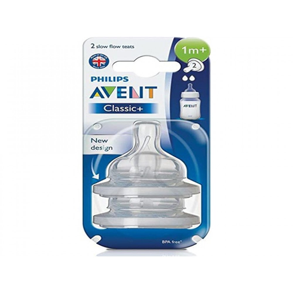 أفنت SCF 632/27 حلمات رضاعة كلاسيك بلس من عمر ١ شهر ٢ حبة