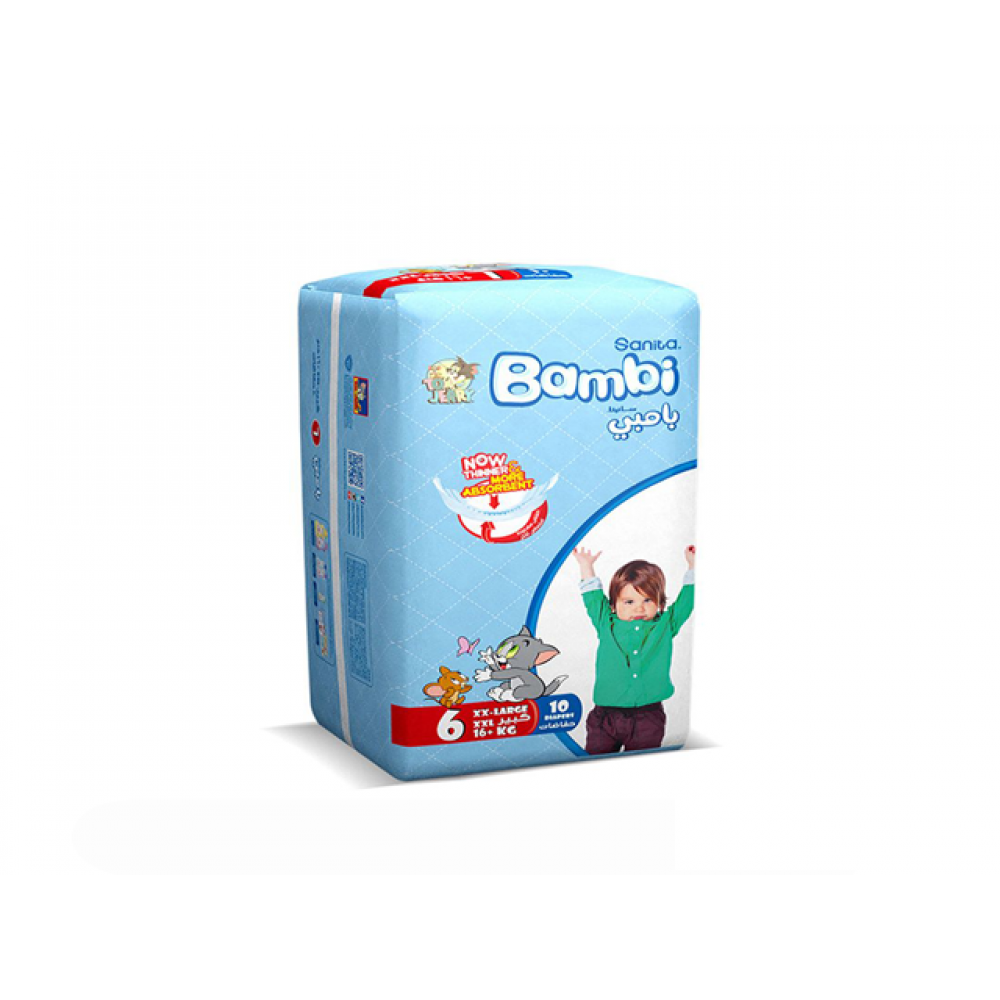 بامبي مقاس (6) عبوة صغيرة 10 حفاضة بامبي مقاس (6) عبوة صغيرة 10 حفاضة
