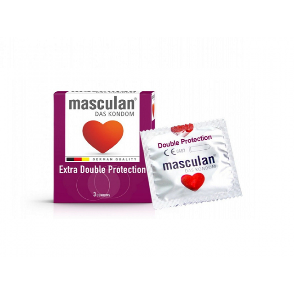 ماسكولان واقى ذكرى حماية مضاعفة 3 قطع