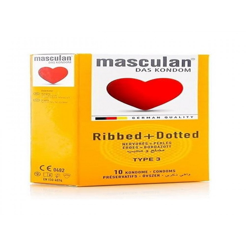 ماسكولان واقي ذكري-مضلع ومنقط-10 قطع ماسكولان واقي ذكري-مضلع ومنقط-10 قطع