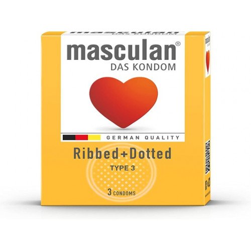 ماسكولان واقي ذكري مضلع ومنقط 3 قطع