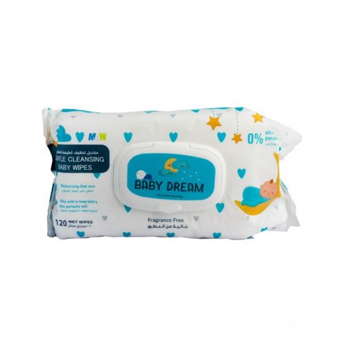 ماو بيبي دريم مناديل تنظيف لطيفة للأطفال خالية من العطور 120 منديل