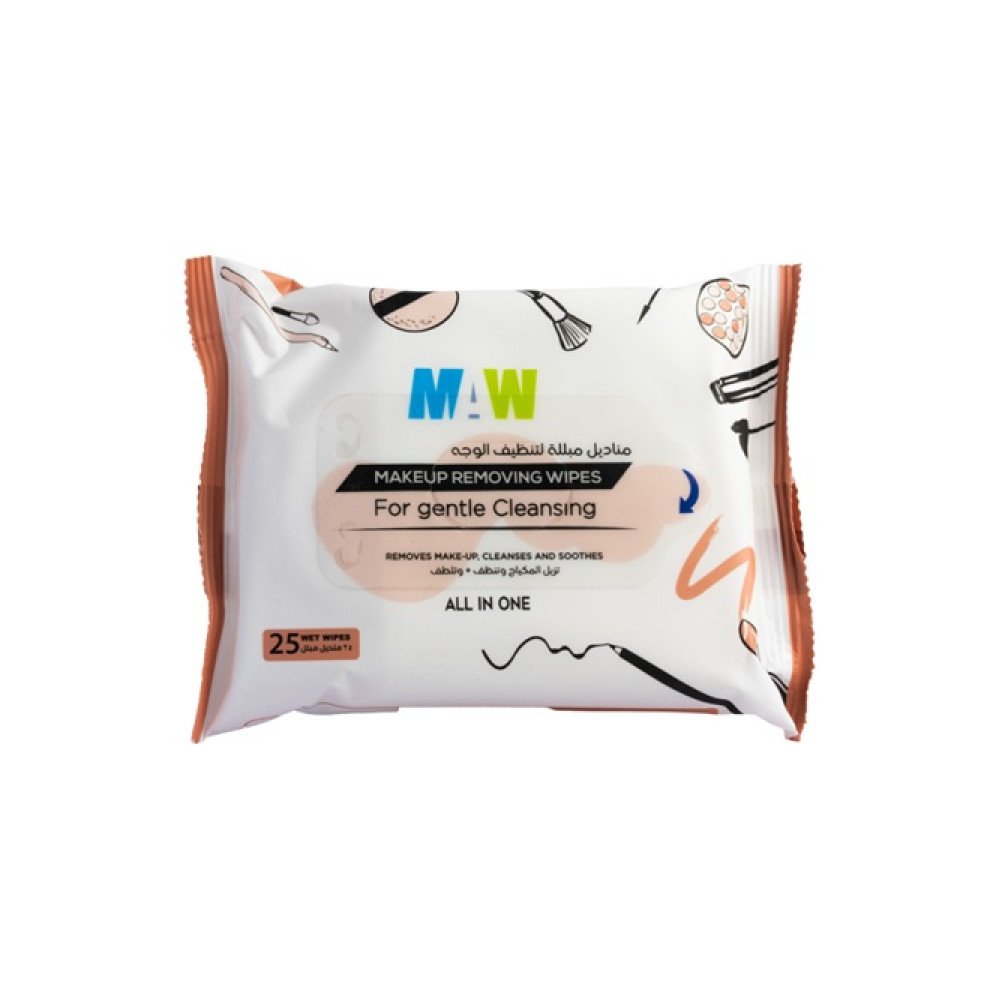 ماو مناديل مبللة لتنظيف الوجه وإزالة المكياج 25 منديل