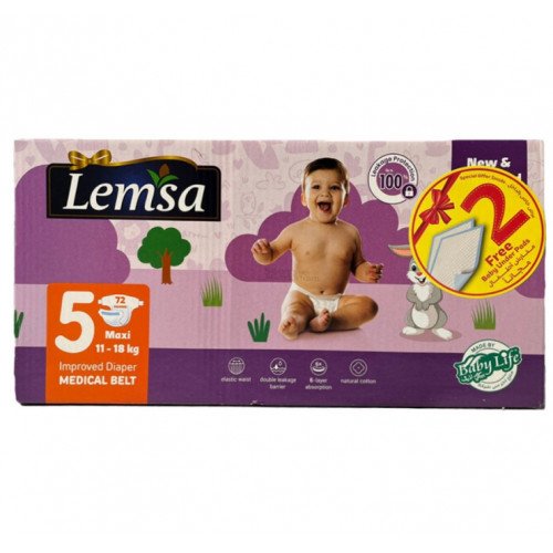 لمسة حفائض للاطفال مقاس 5 صندوق التوفير 72 قطعة 