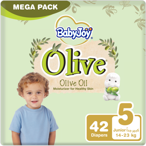 بيبي جوي زيتون مقاس(5) ميجا 14 - 25 كجم 42 حفاضة بيبي جوي زيتون مقاس(5) ميجا 14 - 25 كجم 42 حفاضة