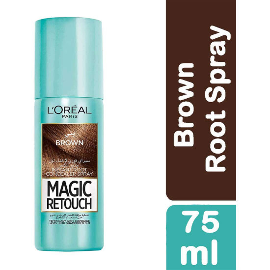 لوريال ماجيك ريتاتش بخاخ فوري لإخفاء لون جذور الشعر بني 75 مل