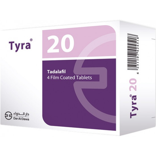 تايرا 20 مجم لعلاج ضعف الانتصاب 4 أقراص