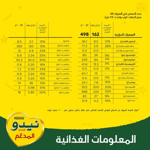 نيدو حليب كامل الدسم 2500 جم نيدو حليب كامل الدسم 2500 جم