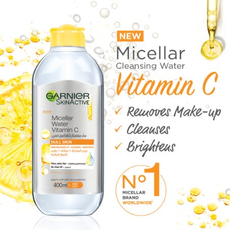 جارنييه ماء ميسيلار تفتيح بالفيتامين سي 400 مل جارنييه ماء ميسيلار تفتيح بالفيتامين سي 400 مل