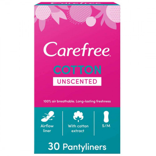 كير فري فوط يومية غير معطرة ملمس القطن 30 فوطة كير فري فوط يومية غير معطرة ملمس القطن 30 فوطة