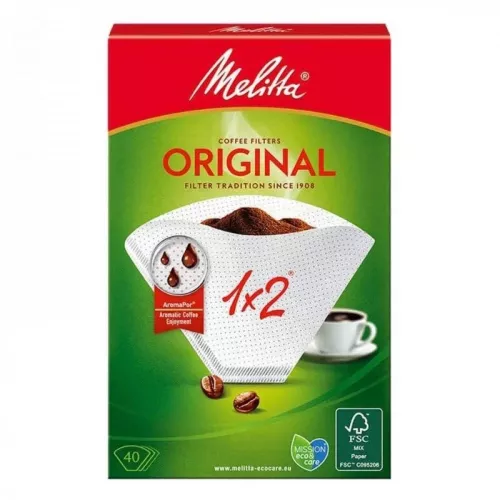 ميليتا فلتر تقطير 1×2 للقهوة 40 قطعة اوريجنال