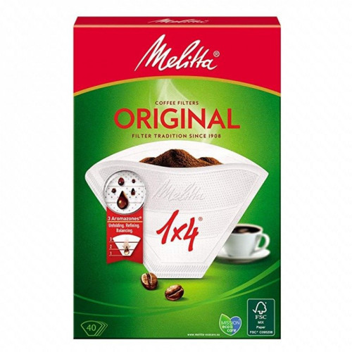 ميليتا فلتر تقطير 1×4 للقهوة 40 قطعة اوريجنال