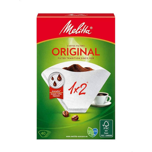 ميليتا فلتر تقطير 1×2 للقهوة 40 قطعة اوريجنال